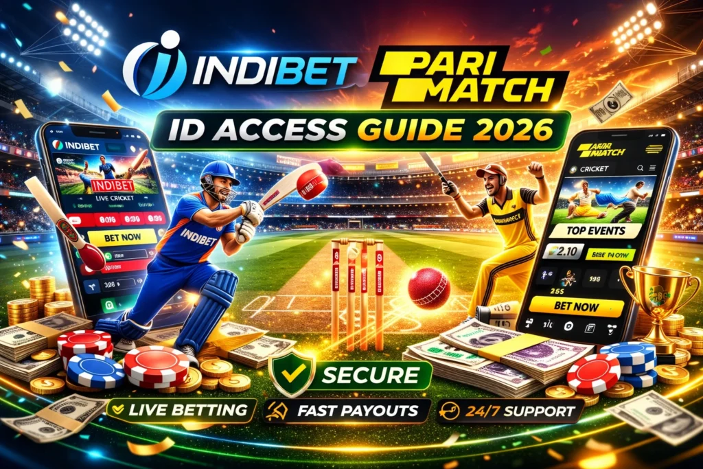 Indibet and Parimatch login and ID access for cricket betting